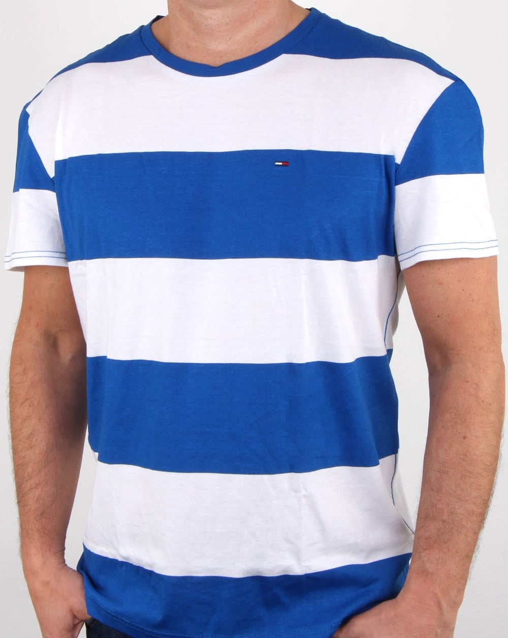 Tommy Hilfiger Race Stripe T-Shirt Blau und Weiß