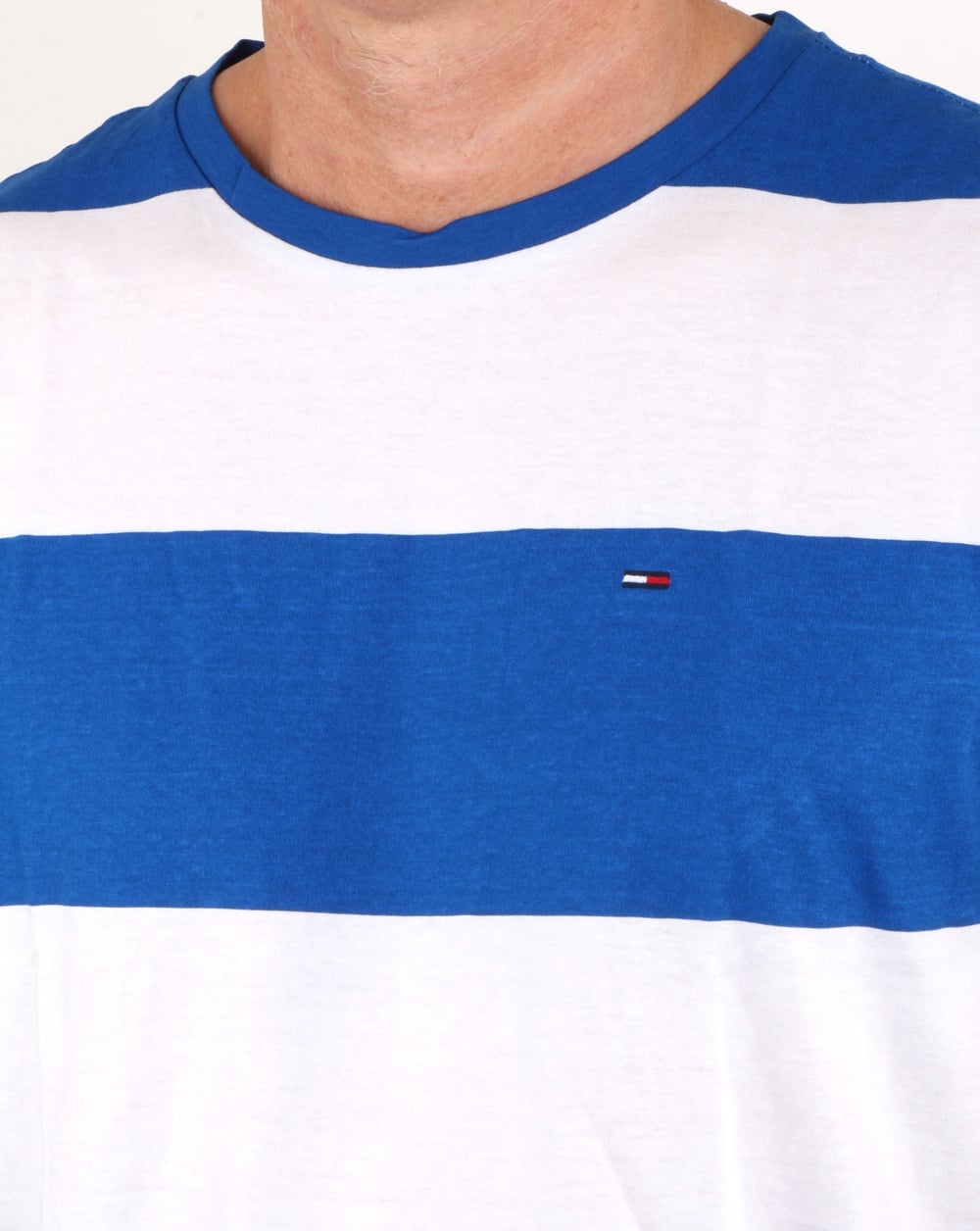 Tommy Hilfiger Race Stripe T-Shirt Blau und Weiß