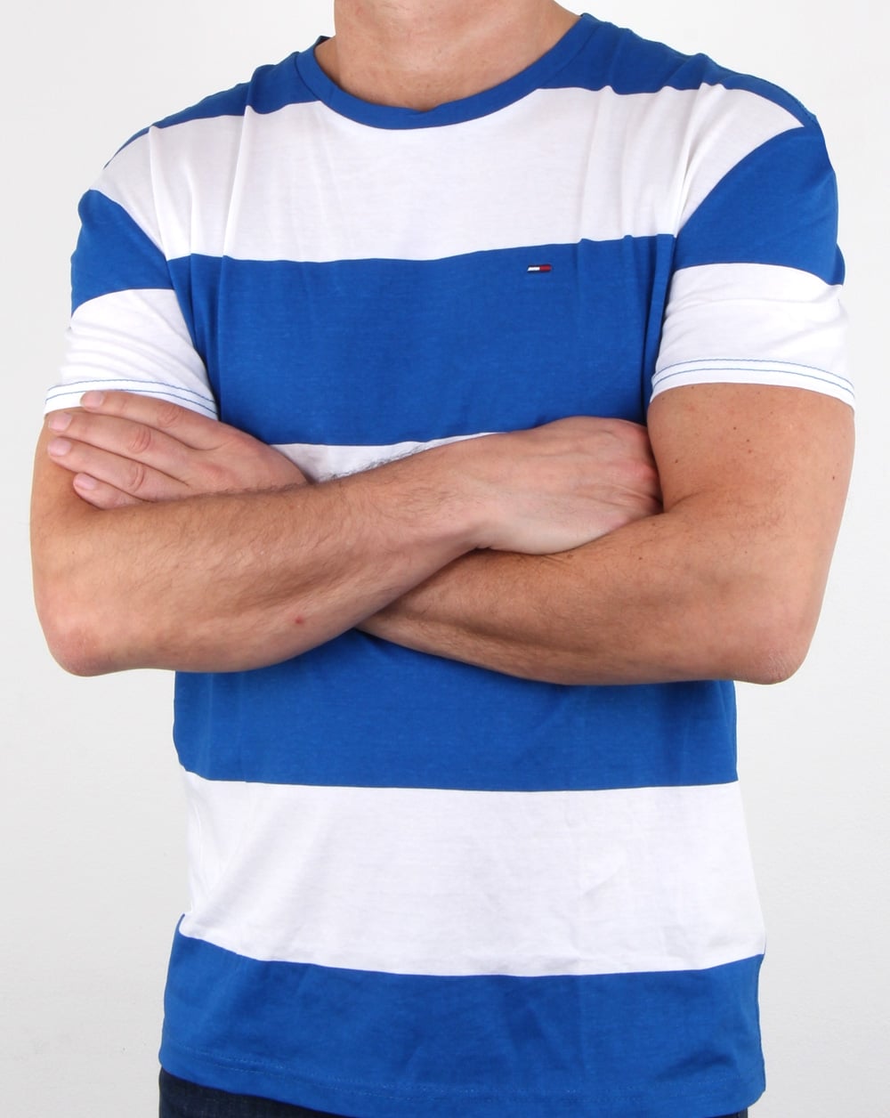 Tommy Hilfiger Race Stripe T-Shirt Blau und Weiß
