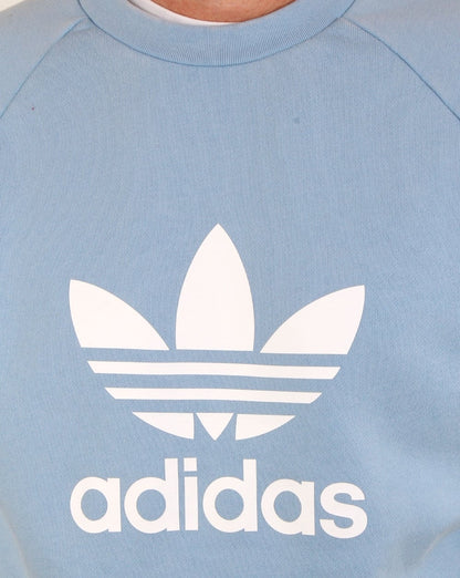 Adidas Originals – Sweatshirt mit Dreiblatt-Print in Himmelblau