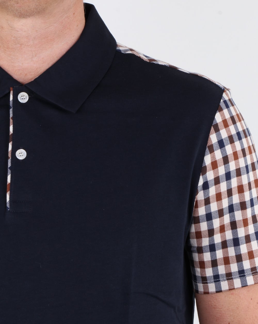 Aquascutum Rutland Poloshirt mit Vicuna-Detail, Marineblau
