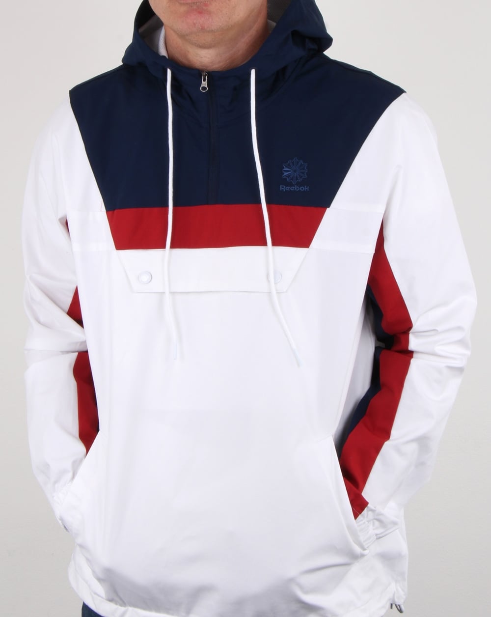 Reebok Ef Half Zip Anorak Weiß/Marineblau/Rot