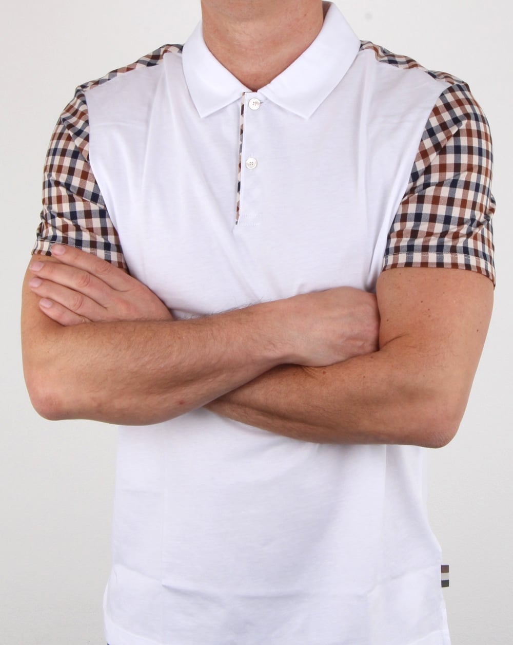 Aquascutum Rutland Vicuna Detail Polo Shirt White