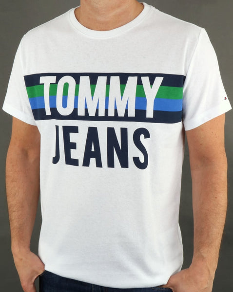 Tommy Hilfiger Colorblock Font T Shirt Classic White
