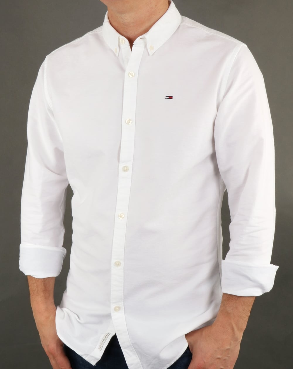 Tommy Hilfiger Oxford-Hemd aus Baumwolle, klassisches Weiß