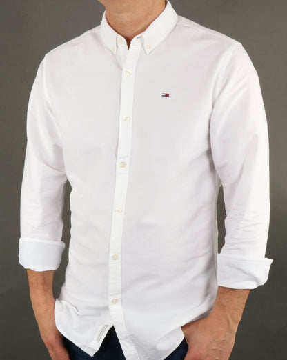 Tommy Hilfiger Oxford-Hemd aus Baumwolle, klassisches Weiß