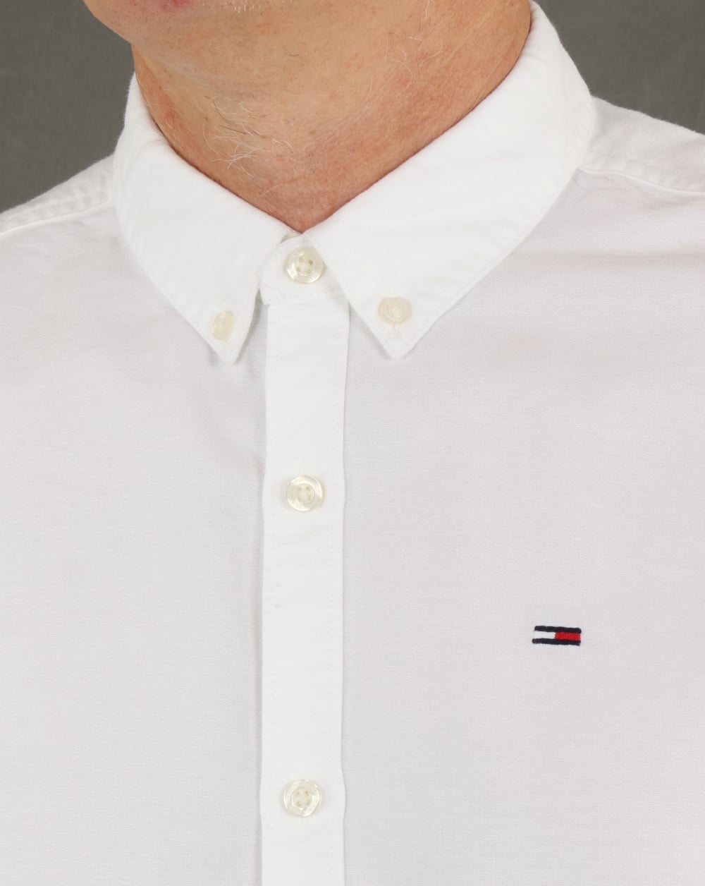 Tommy Hilfiger Oxford-Hemd aus Baumwolle, klassisches Weiß
