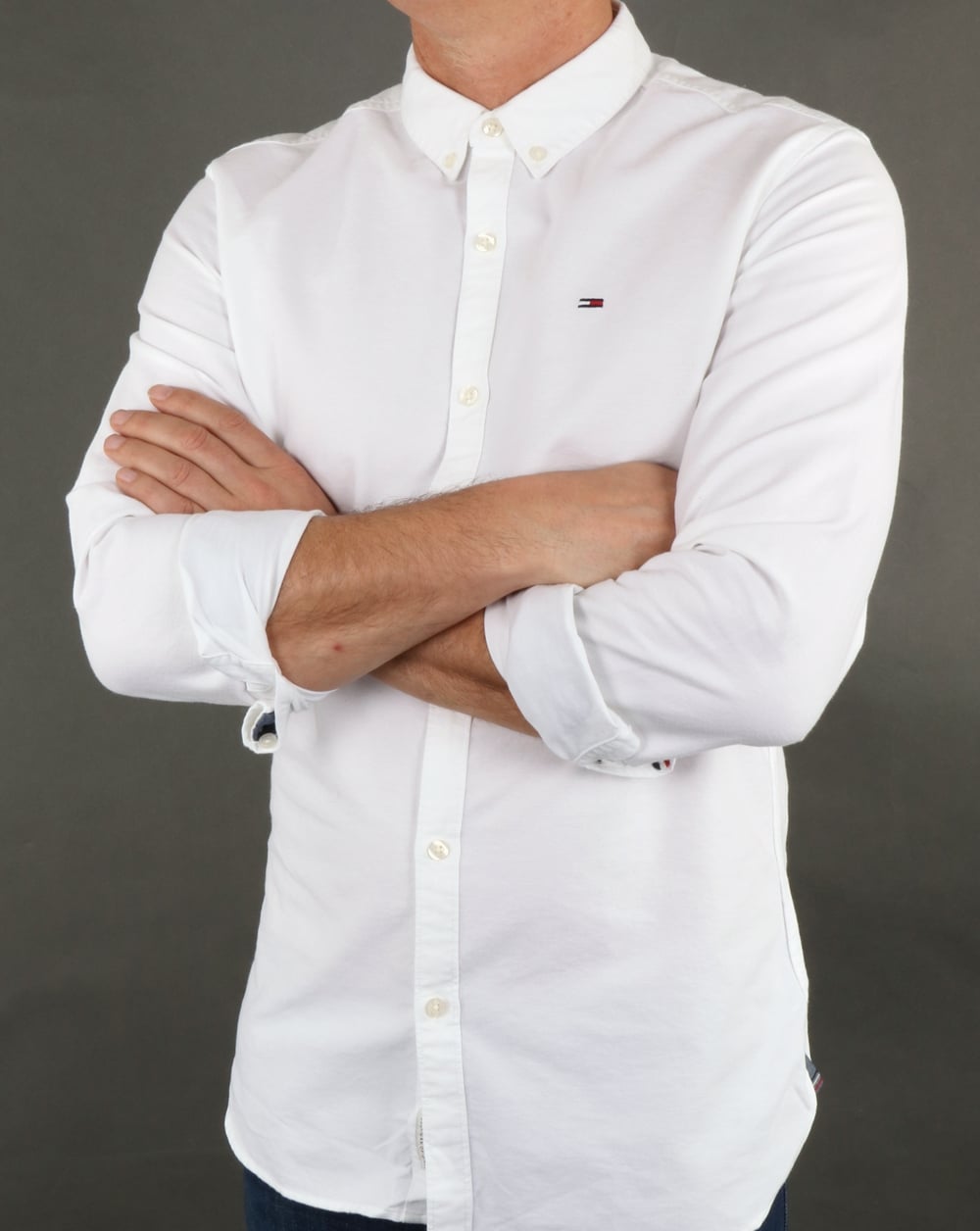 Tommy Hilfiger Oxford-Hemd aus Baumwolle, klassisches Weiß
