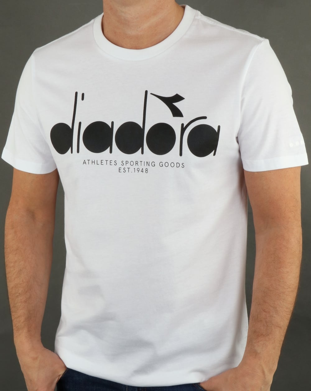 Diadora Logo T-Shirt Weiß Großes Logo