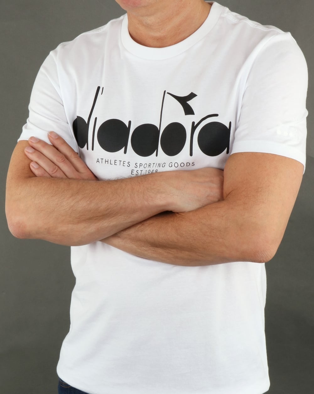 Diadora Logo T-Shirt Weiß Großes Logo
