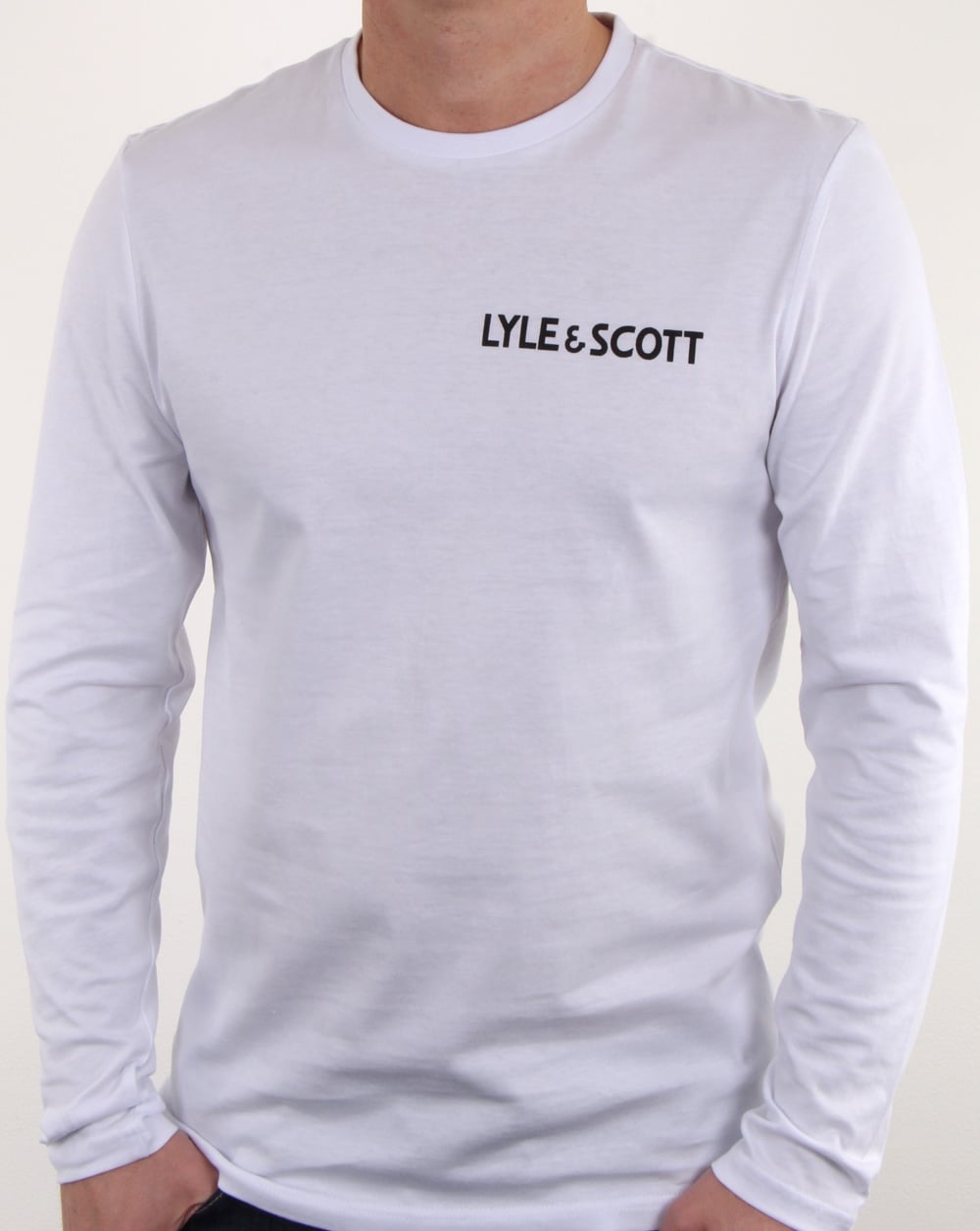 Lyle And Scott Mcgowan – Langärmliges T-Shirt mit Grafik in Weiß