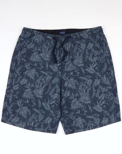 Gant – Lockere Shorts mit Print, klassisches Blau