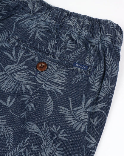 Gant – Lockere Shorts mit Print, klassisches Blau