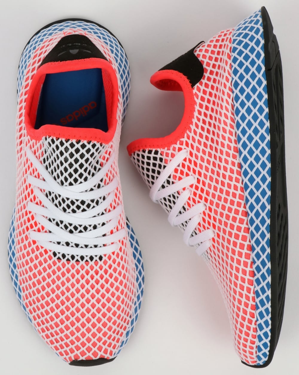 Adidas Deerupt Runner Trainers Solar Red/Bluebird