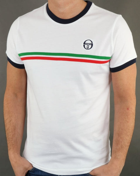 Sergio Tacchini Supermac T-shirt White/Green/Red