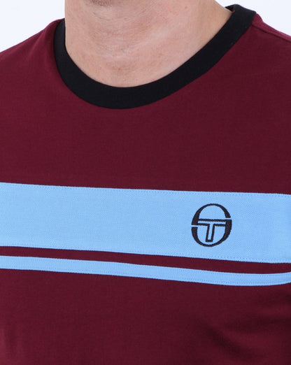 Sergio Tacchini Masters T-Shirt Weinrot/Himmelblau