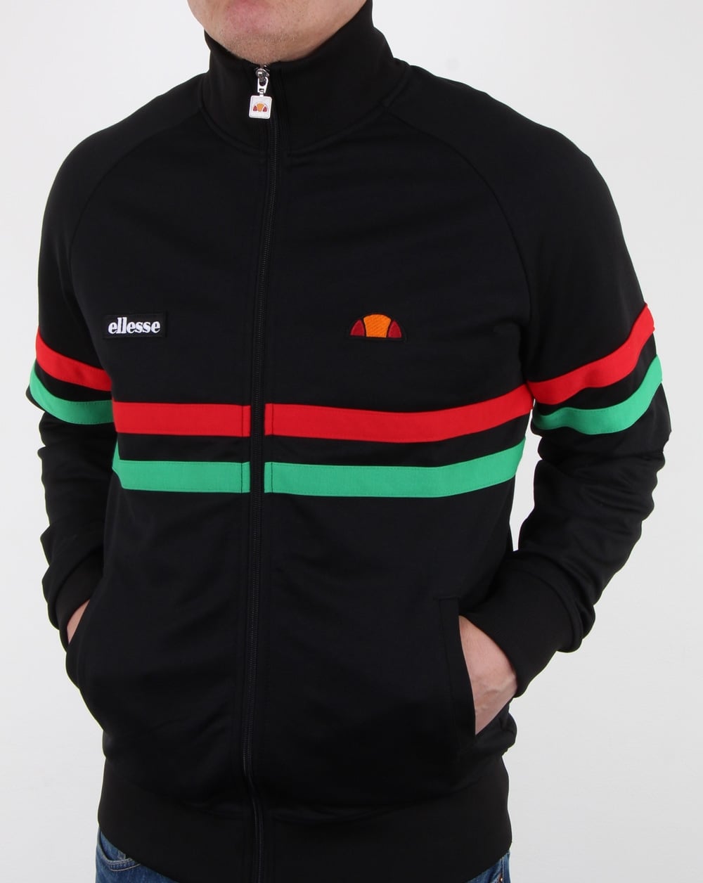 Ellesse Rimini Trainingsjacke Schwarz/Rot/Grün