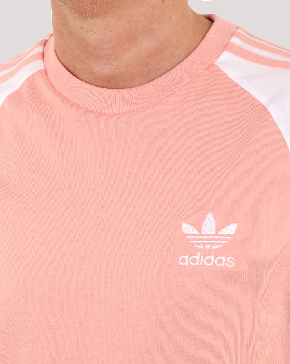 Adidas Originals 3-Streifen-T-Shirt Staubrosa