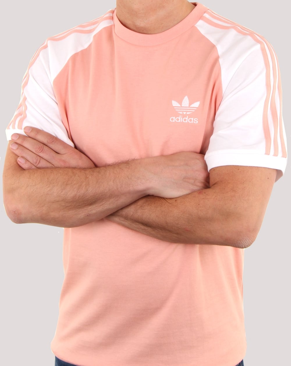 Adidas Originals 3-Streifen-T-Shirt Staubrosa