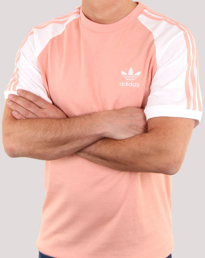 Adidas Originals 3-Streifen-T-Shirt Staubrosa