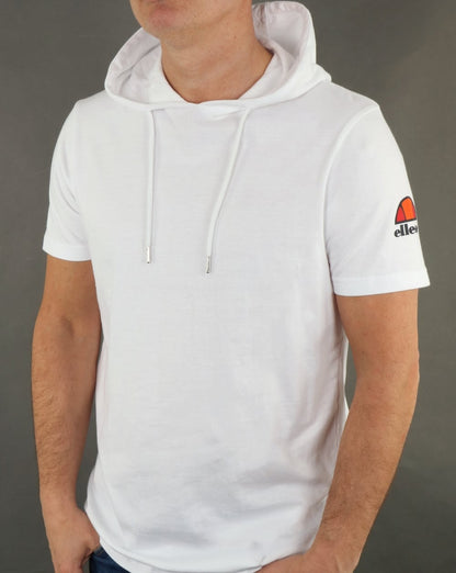 Ellesse – Weißes T-Shirt mit Kapuze