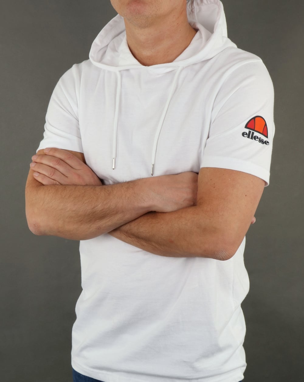 Ellesse – Weißes T-Shirt mit Kapuze