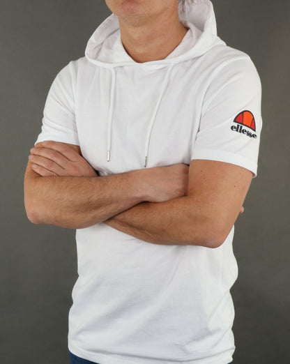Ellesse – Weißes T-Shirt mit Kapuze