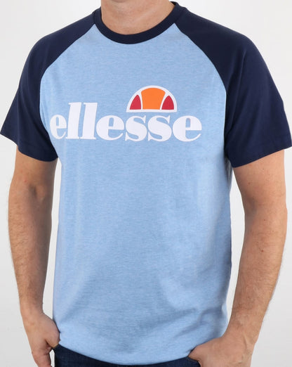 Ellesse Kontrast-T-Shirt Himmelblau / Marineblau