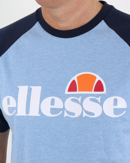 Ellesse Kontrast-T-Shirt Himmelblau / Marineblau