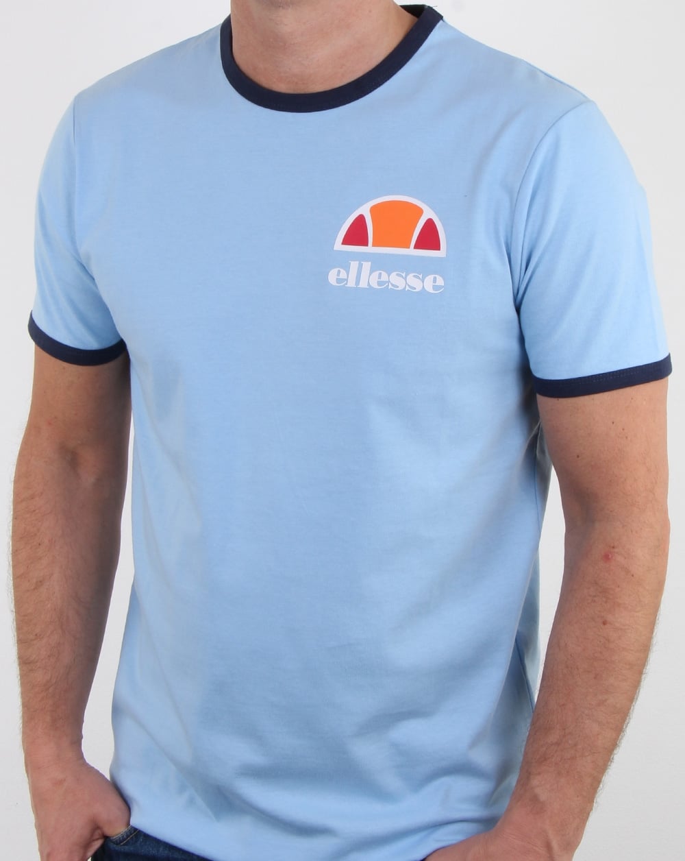 Ellesse – Ringer-T-Shirt, Himmelblau