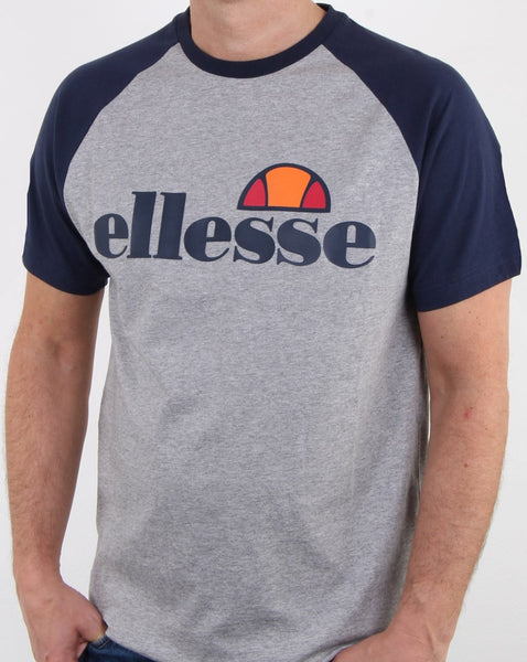 Ellesse Contrast T Shirt Grey Marl Navy