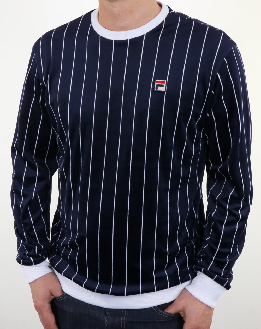 Fila Vintage Valencia Velour Sweatshirt Navy