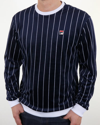 Fila Vintage Valencia Velours-Sweatshirt, Marineblau