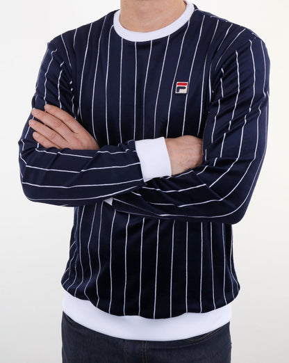 Fila Vintage Valencia Velours-Sweatshirt, Marineblau