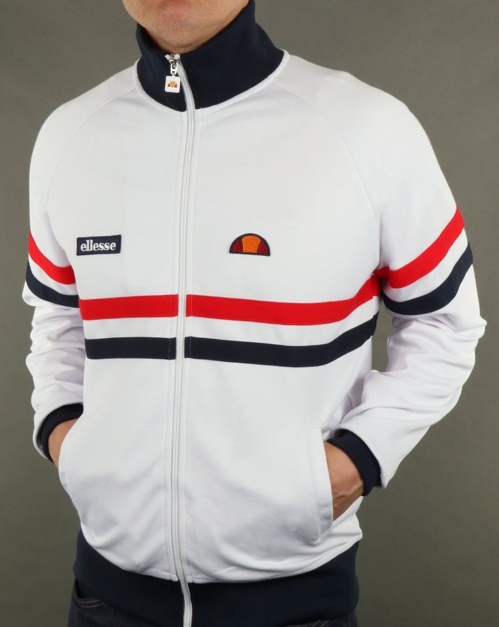 Ellesse Rimini Trainingsjacke Weiß/Rot/Marineblau