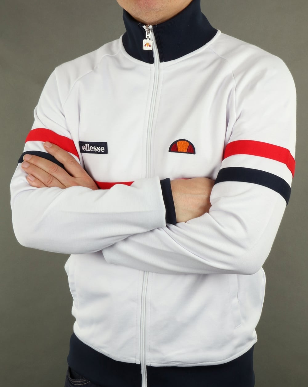 Ellesse Rimini Trainingsjacke Weiß/Rot/Marineblau