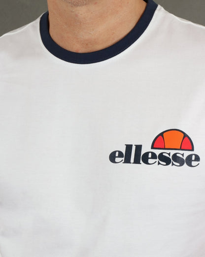 Ellesse – Ringer-T-Shirt in Weiß