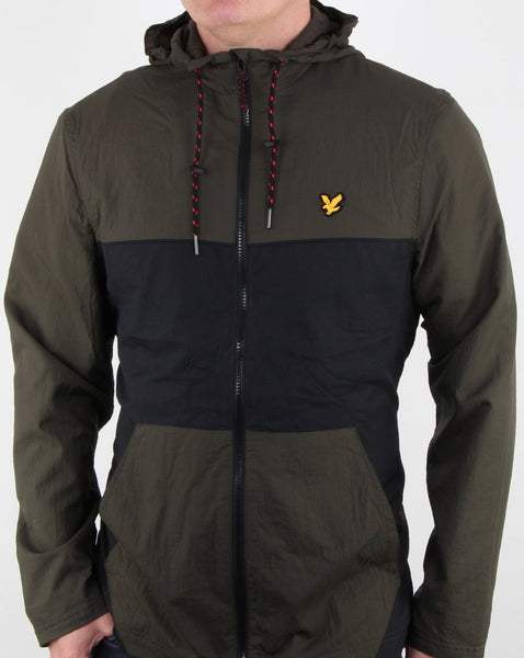 Lyle And Scott Fitness Baxter Hooded Windbreaker Olive