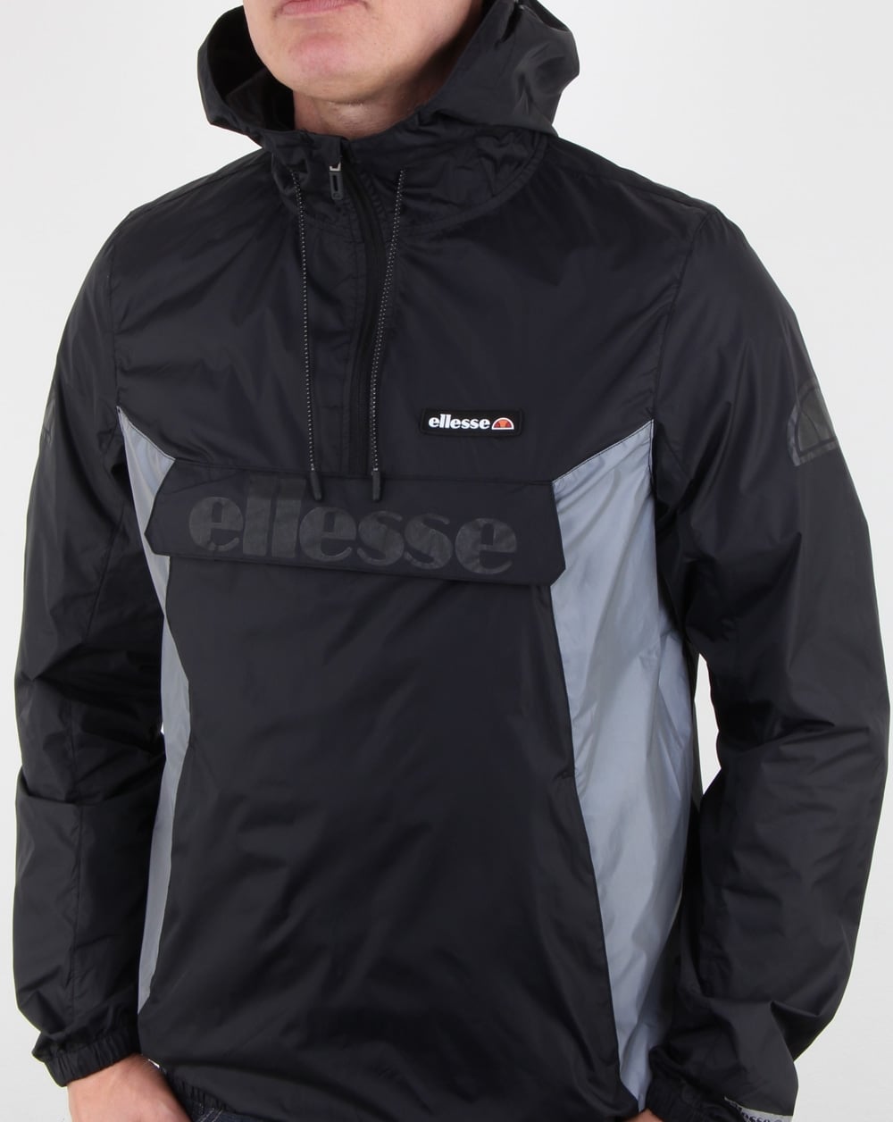 Ellesse – Berto – Schwarze Jacke mit halbem Reißverschluss