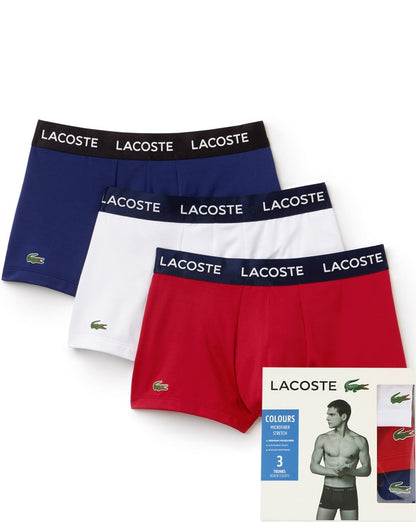 Lacoste 3er-Pack Boxershorts Weiß/Rot/Blau