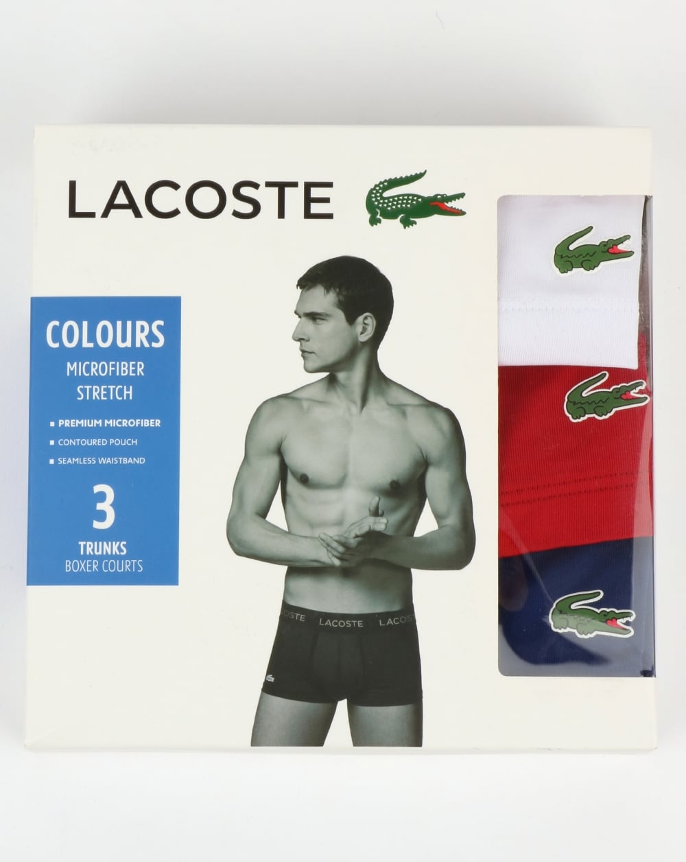 Lacoste 3er-Pack Boxershorts Weiß/Rot/Blau