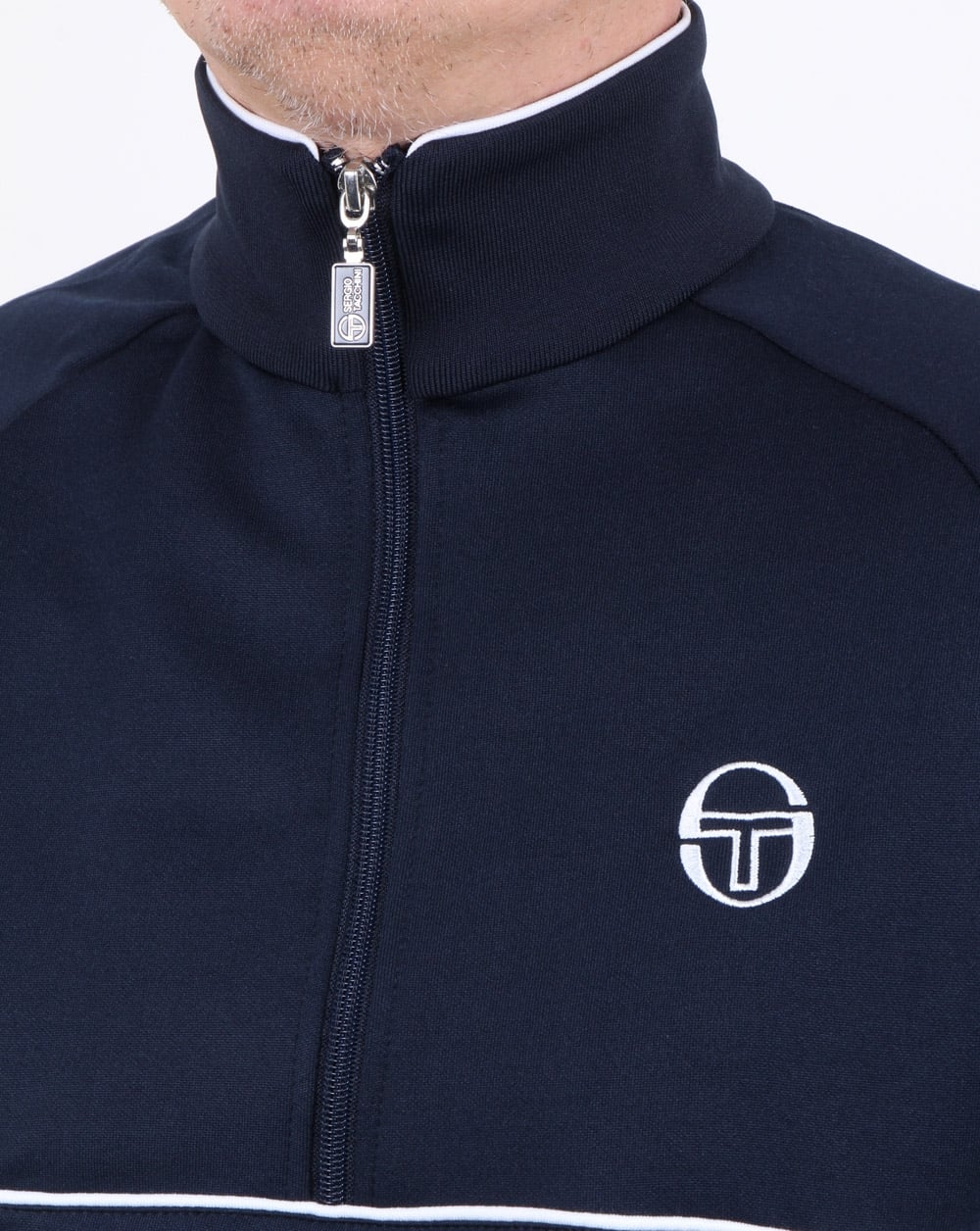 Sergio Tacchini Orion Trainingsjacke mit halbem Reißverschluss, Marineblau/Weiß