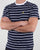 Luke Finn Fine Stripe T Shirt Navy