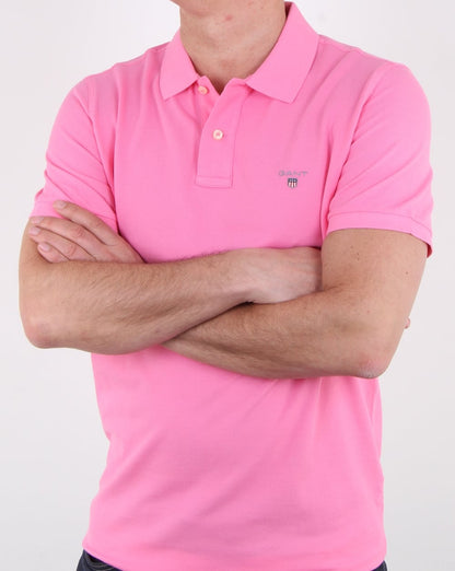 Gant Piqué Rugger Polo Pink
