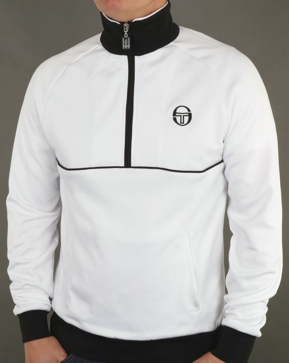 Sergio Tacchini Orion Half Zip Track Top White/Black