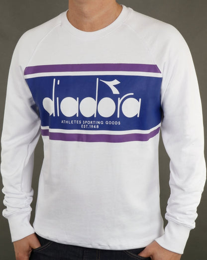 Diadora Spring Sweatshirt lebhaftes Weiß/Flieder