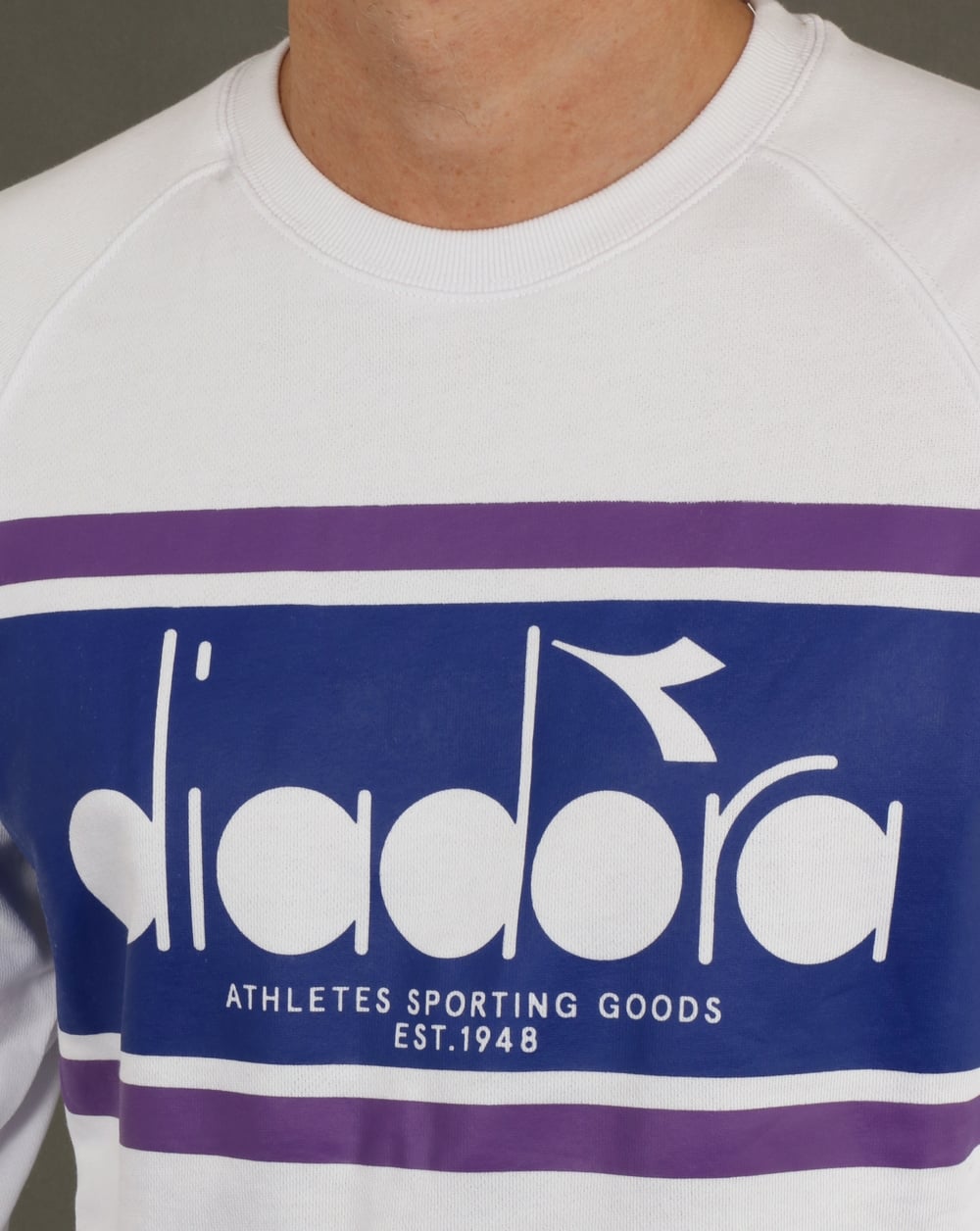 Diadora Spring Sweatshirt lebhaftes Weiß/Flieder