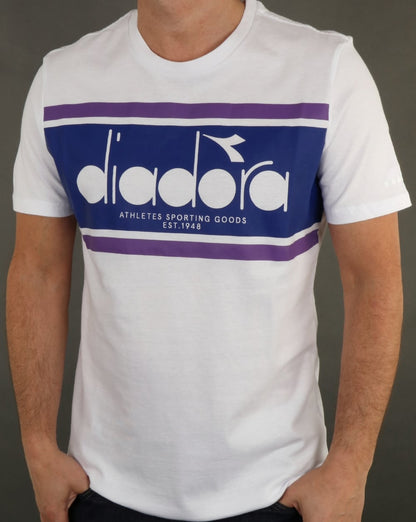 Diadora Spectra T-Shirt Weiß/Marineblau