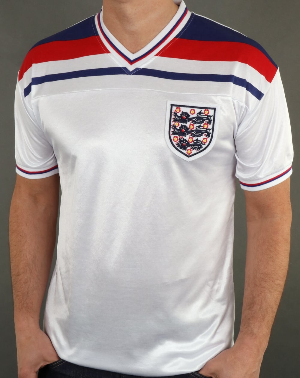 England 1982 Retro-Fußballtrikot Weiß