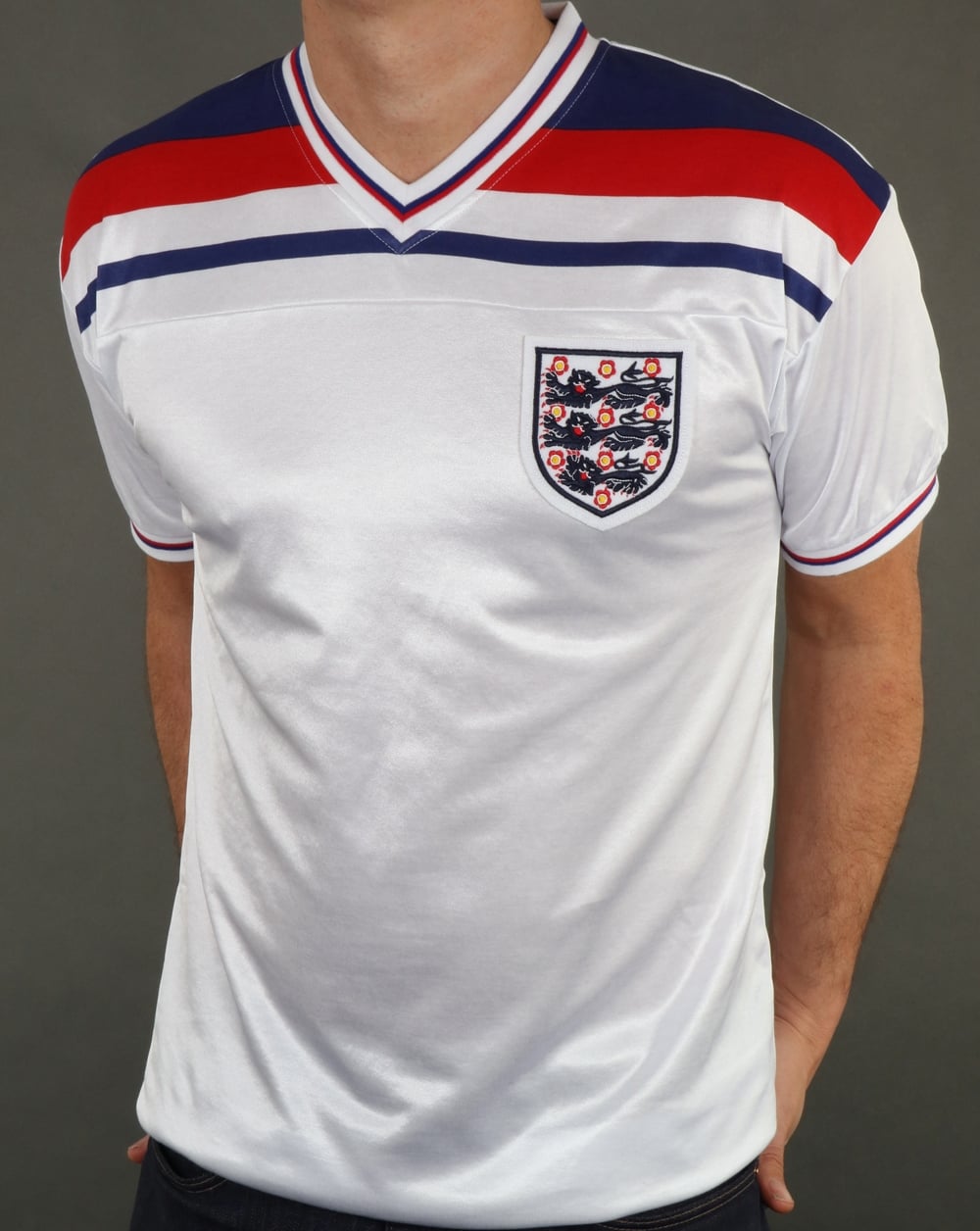 England 1982 Retro-Fußballtrikot Weiß